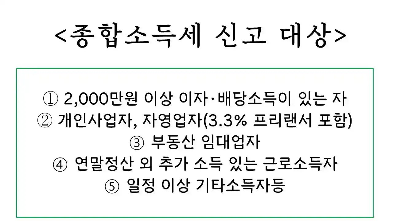 2025년 종합소득세