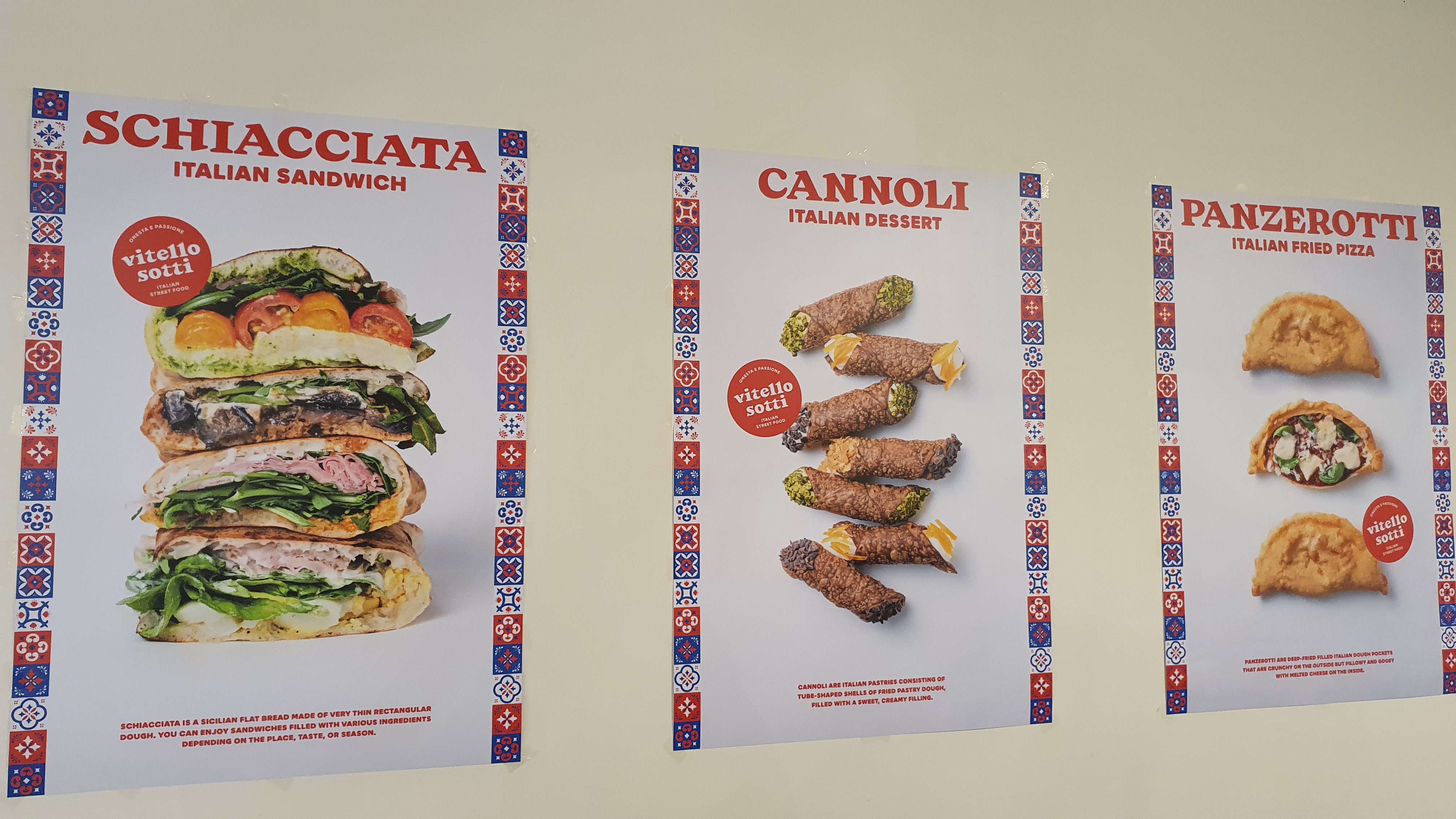 다양한 이탈리안 음식 포스터