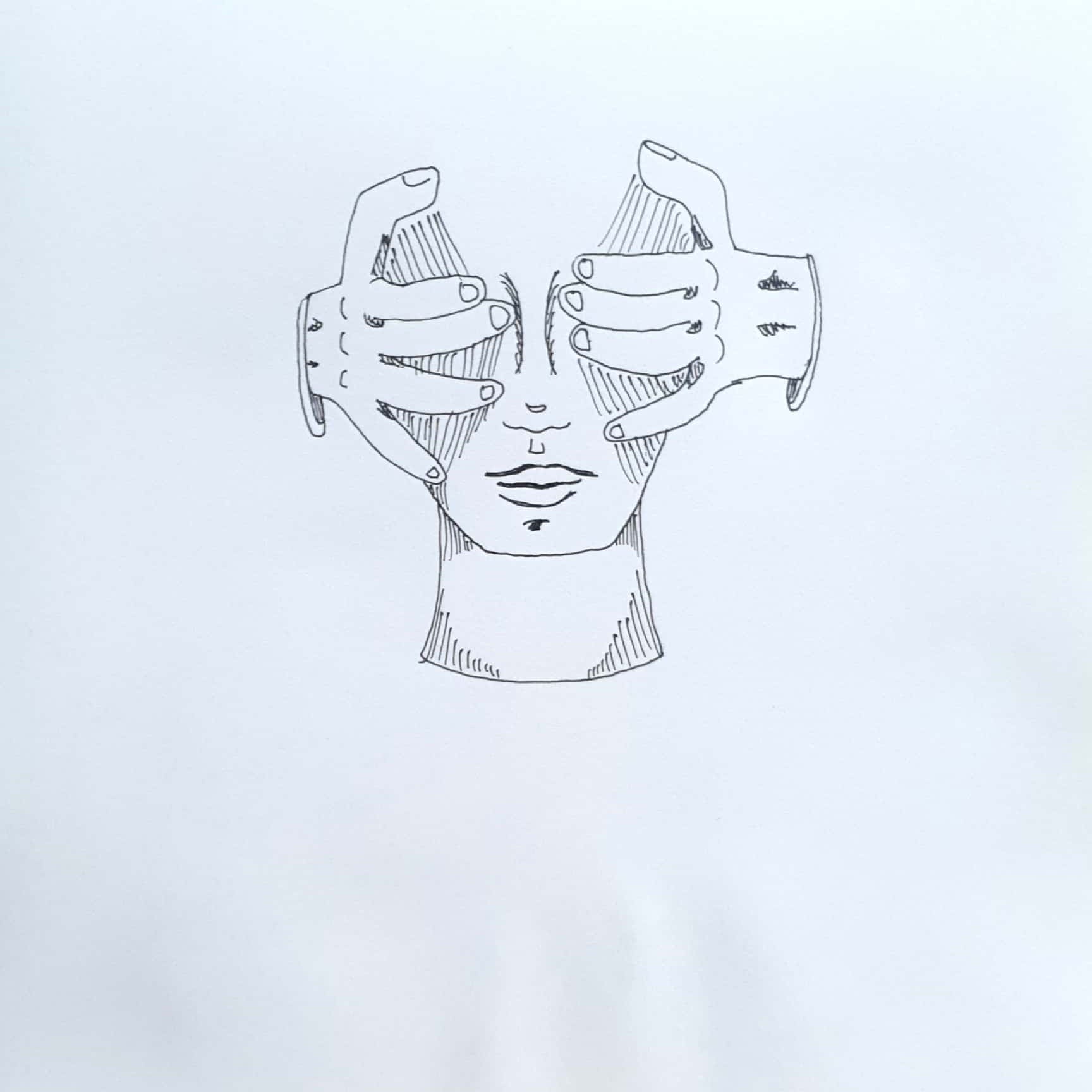  Hide 숨기다 / 일러스트 그림 드로잉 / 얼굴 그리기
