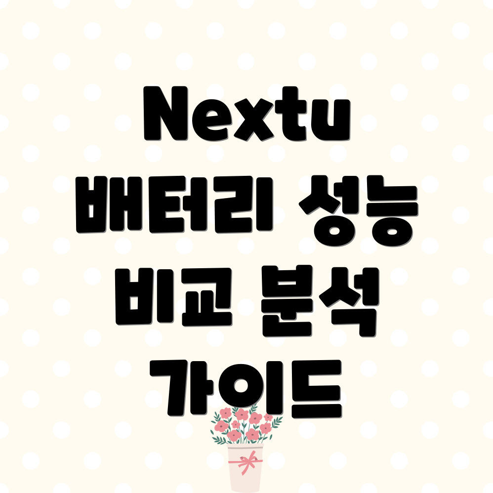Nextu배터리이것만써봐도감동성능비교분석가이드