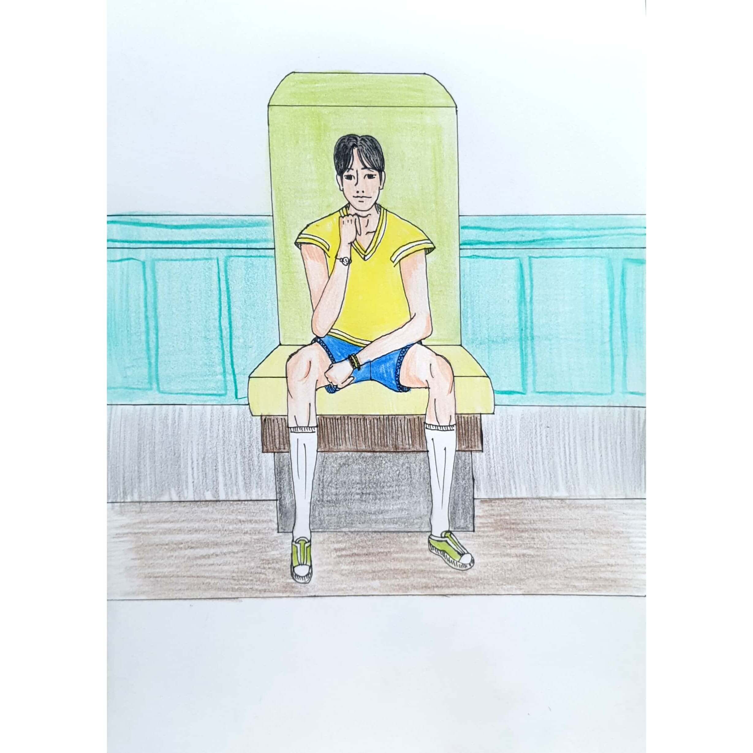  Think About 생각하다 / 일러스트 그림 드로잉 / 인물화 그리기