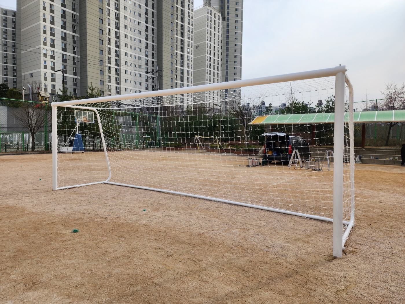  [날개스포츠] 화성반월중학교 축구골대 도색, 축구골대 보수 작업