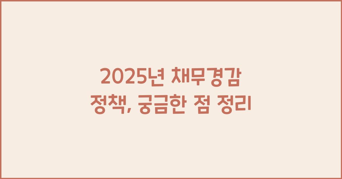 2025년 채무경감 정책