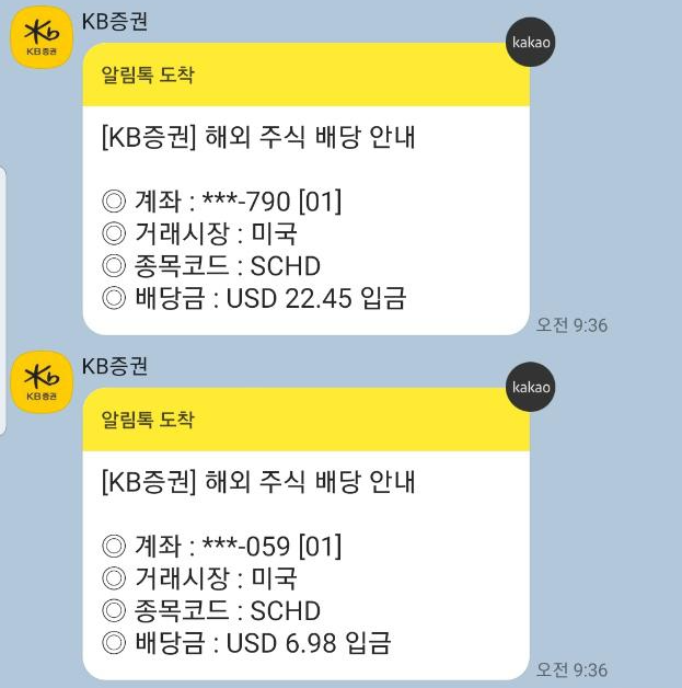 미국주식 배당투자 배당금 입금 화면 미국주식 배당투자 배당금 입금 화면