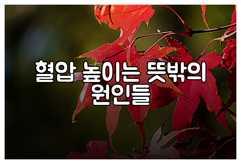 혈압 높이는 뜻밖의 원인들