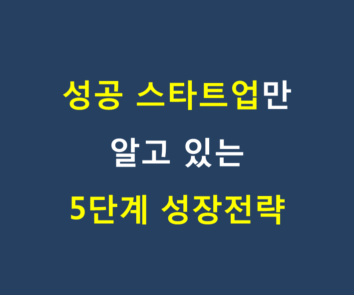  성공 스타트업만 아는 5단계 성장전략