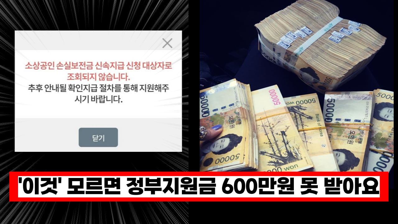  하루 차이로 600만원 날렸다! '이것' 모르면 정부지원금 600만원 못받을수 있습니다. 이건 꼭 기억하세요.