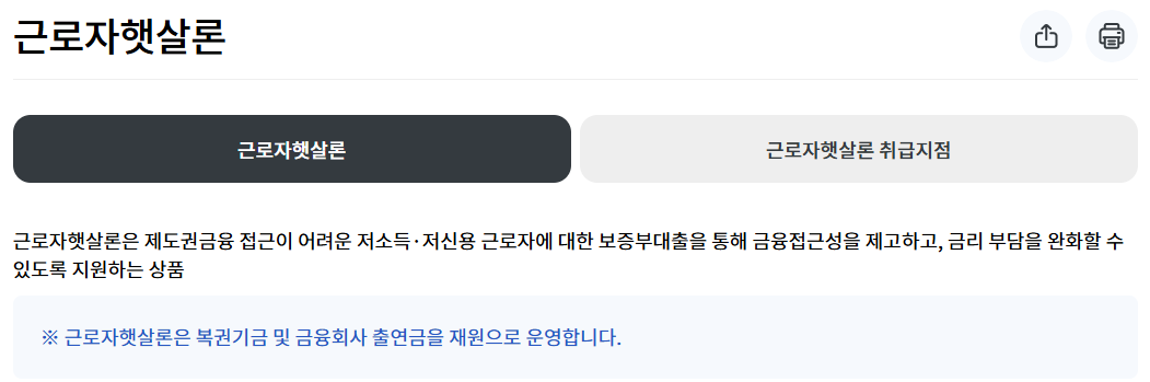 햇살론 뱅크 서민대출 보증료