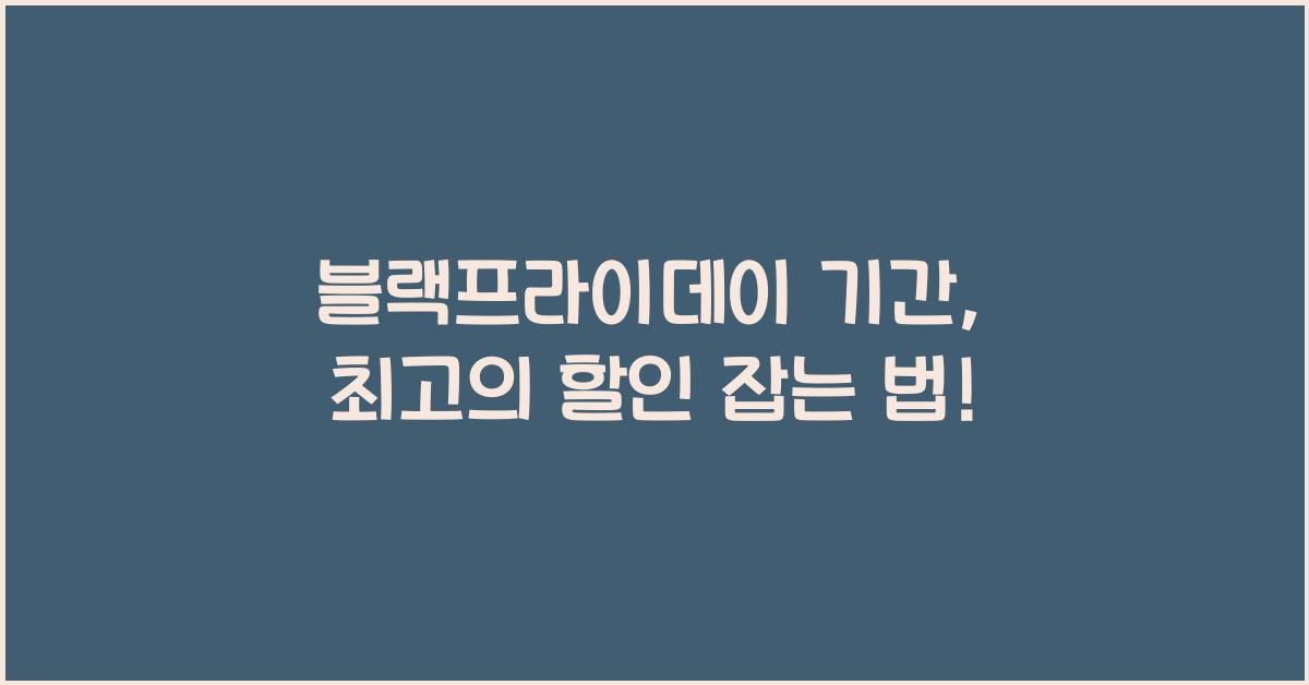 블랙프라이데이 기간