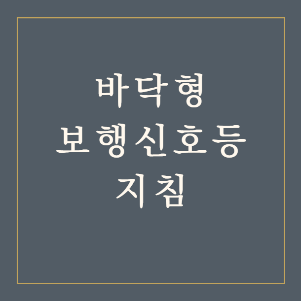  바닥형 보행신호등 설치 기준과 장단점(바닥형 보행신호등 표준지침 2019)