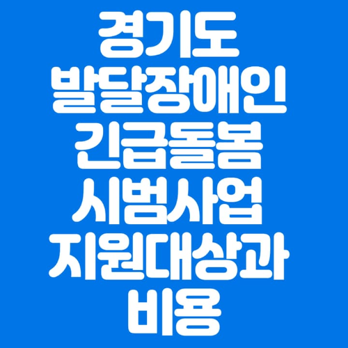 경기도발달장애인긴급돌봄시범사업지원대상과비용-파란바탕-하얀글씨-썸네일이미지