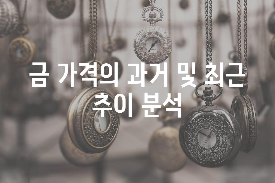 금 가격의 과거 및 최근 추이 분석