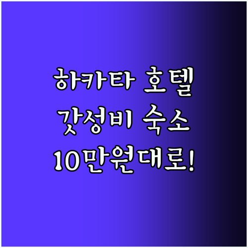 하카타 호텔 Best! 10만원대로 