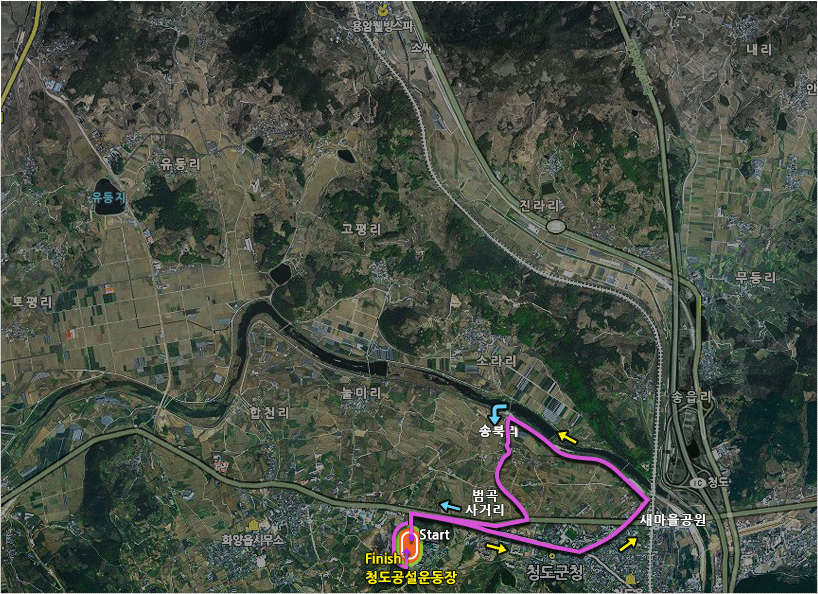 제16회 청도반시전국마라톤대회 코스맵 - 5.9km