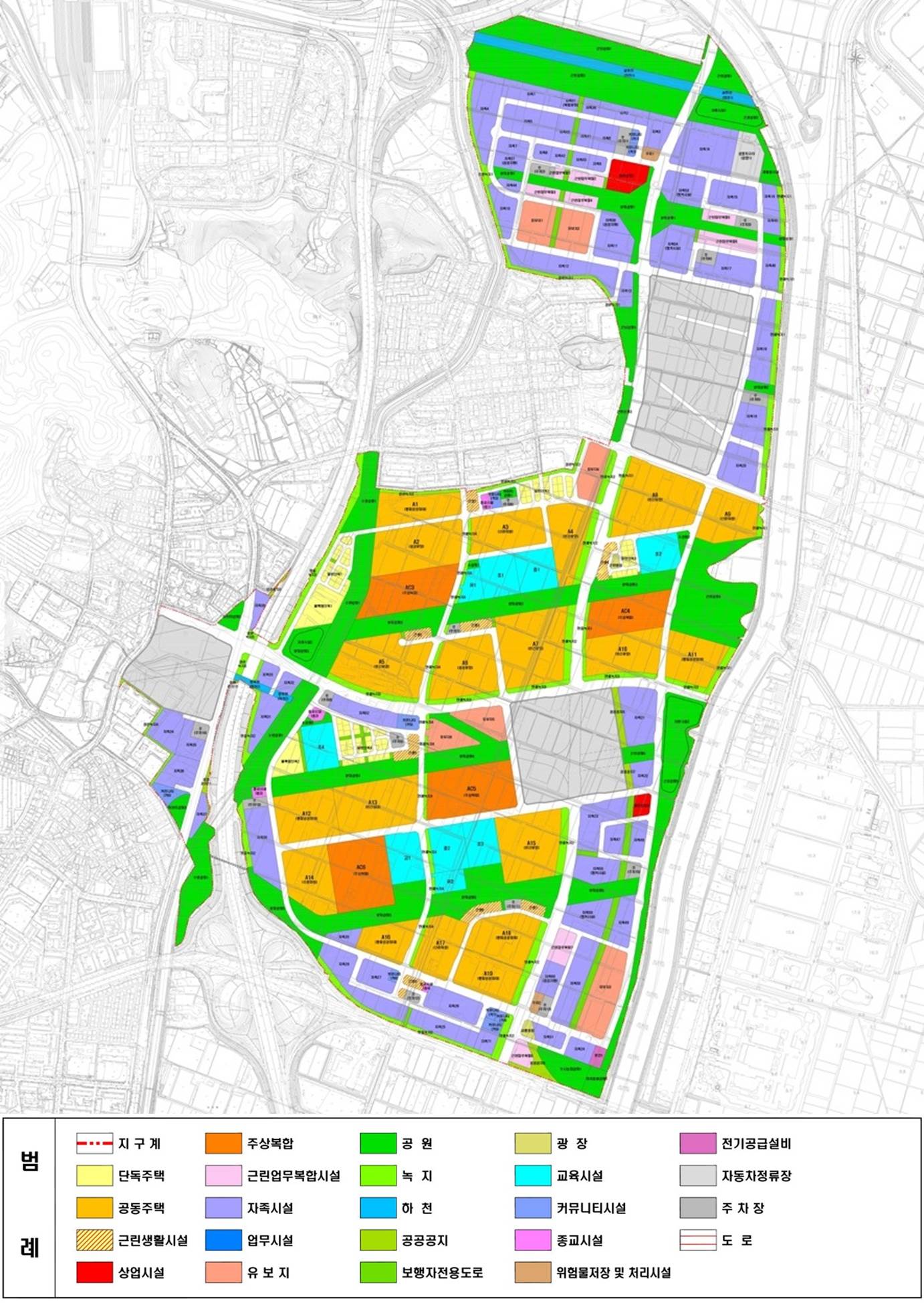 계양신도시 토지이용계획 및 범례