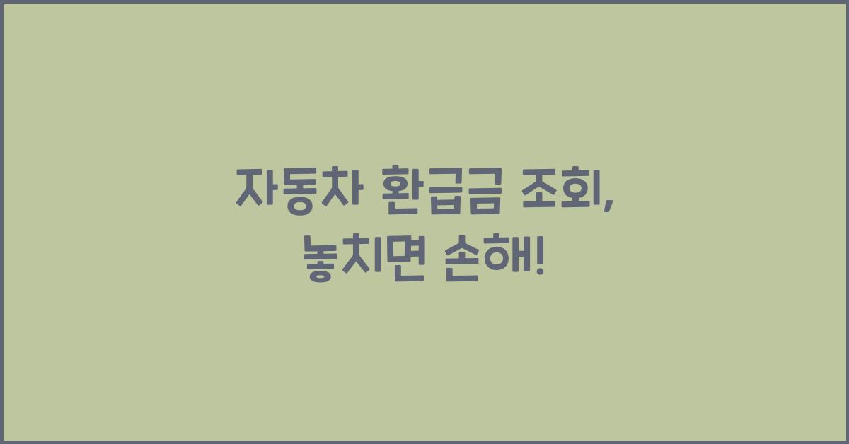 자동차 환급금 조회