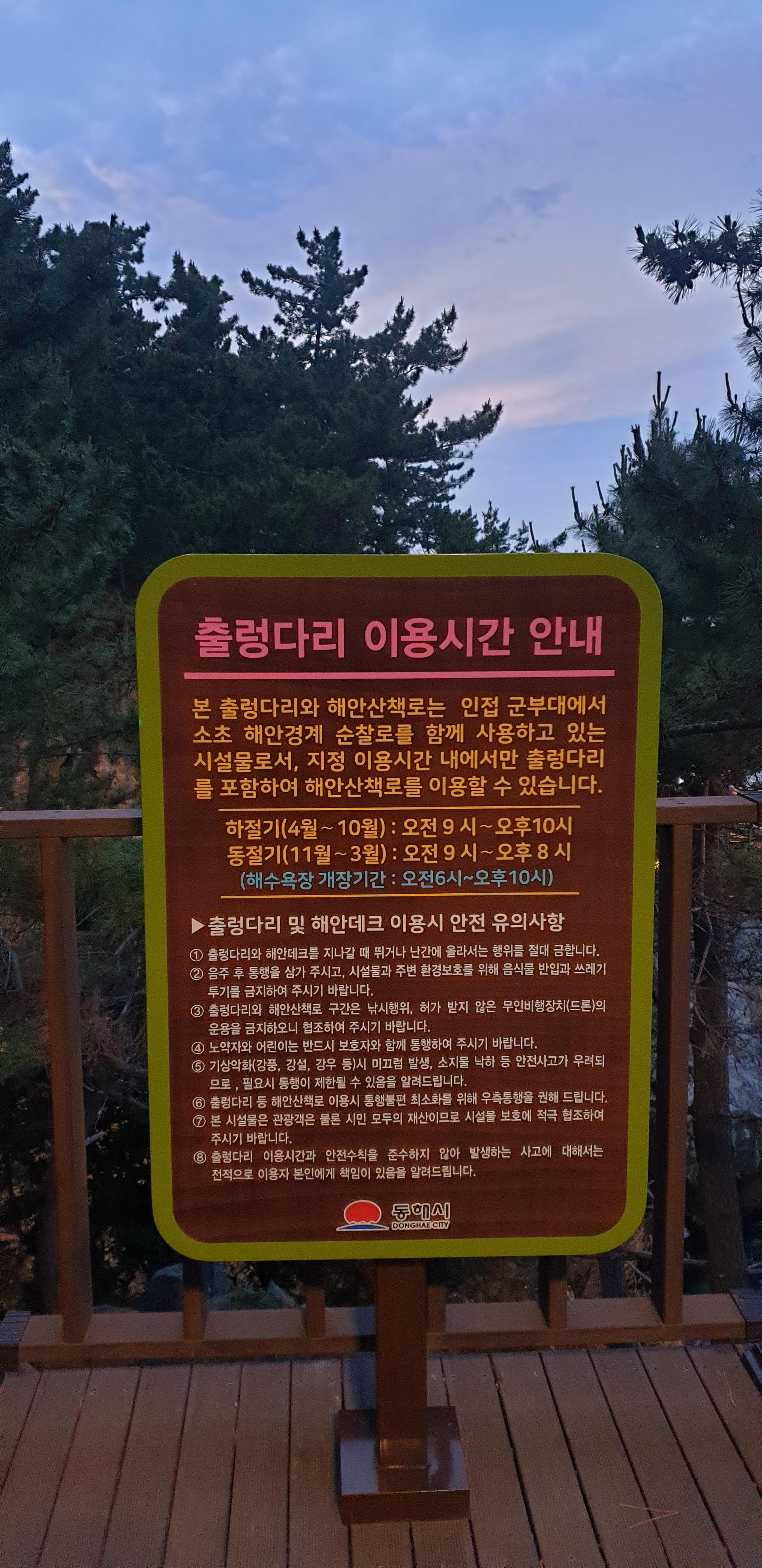  추암 출렁다리와 조각공원 야경이 아름다운 추암해변