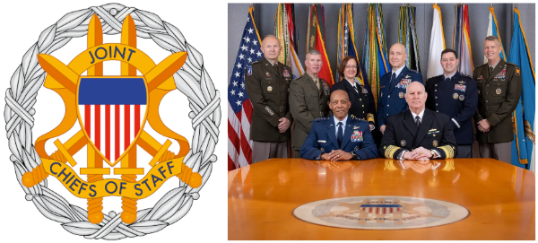 연방군과 주방위군으로 구성된 미군이 지휘체계 중 합동참모본부
