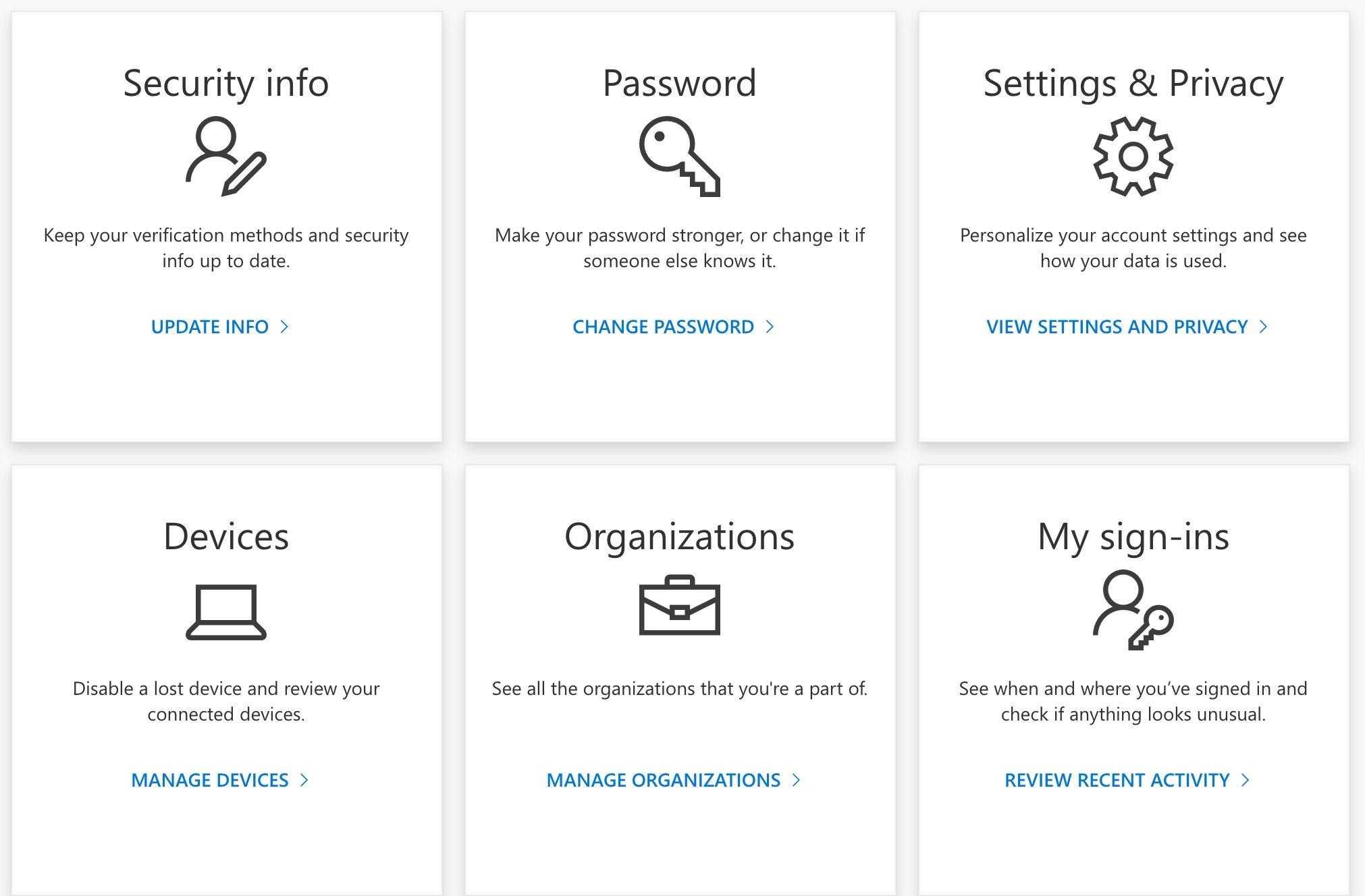 Office365 Security info