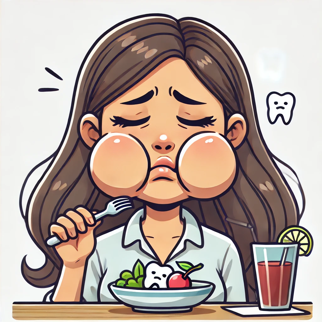 사랑니 빼고 식사하는 이미지