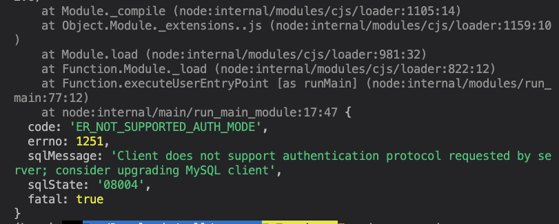 ER_NOT_SUPPORTED_AUTH_MODE 에러