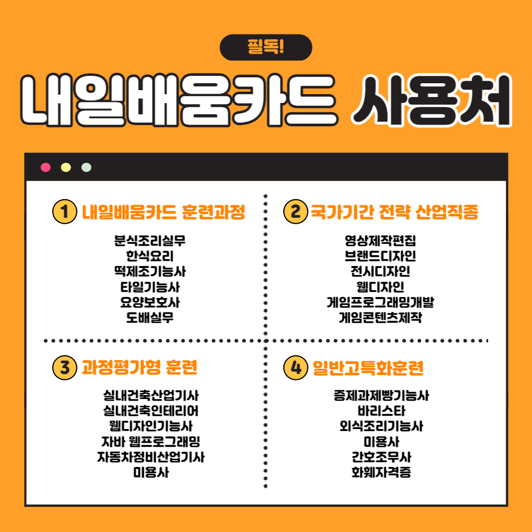 내일배움카드 사용처 확인