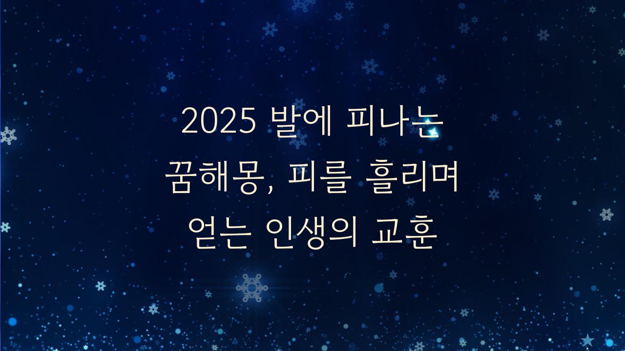 2025 발에 피나는 꿈해몽