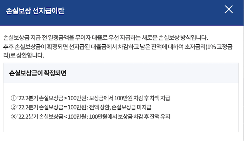 손실보상-선지급에관한정의