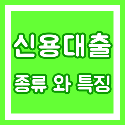  신용대출의 종류와 특징(마이너스통장,은행신용대출,신용카드 단기/장기 대출)