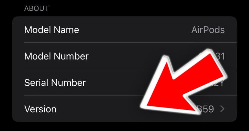 애플 에어팟의 펌웨어 버전 표시