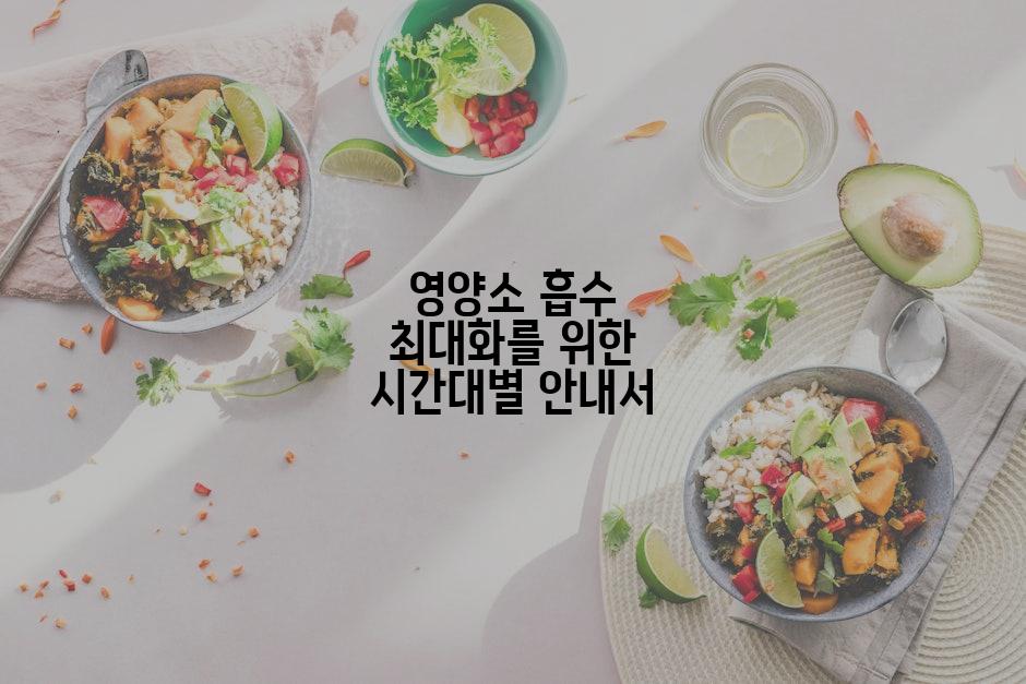 영양소 흡수 최대화를 위한 시간대별 안내서