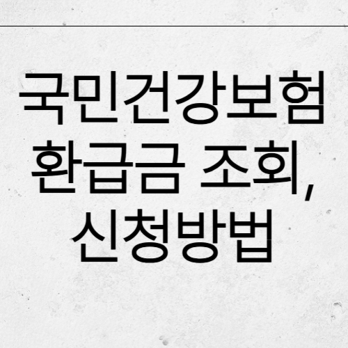 국민건강보험 환급금 조회, 신청 방법