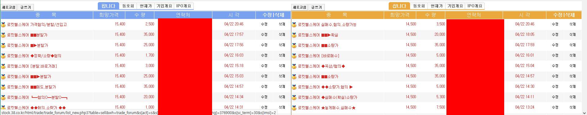 로킷헬스케어 장외가
