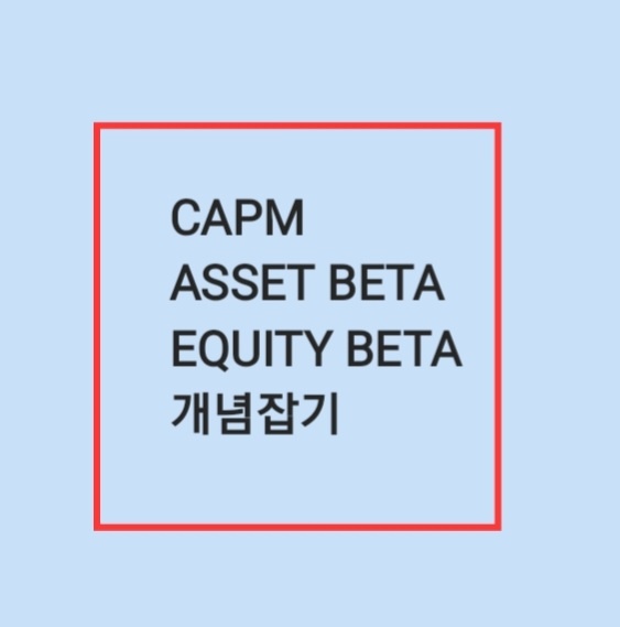  CAPM, Asset Beta, Equity Beta 개념설명