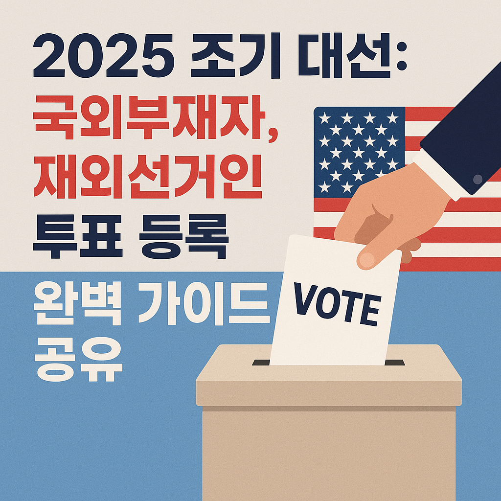 2025 조기 대선: 국외부재자, 재외선거인 투표 등록 완벽 가이드