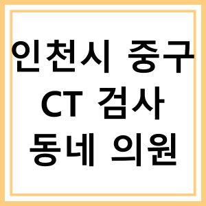 인천시 중구 CT 검사 하는 의원