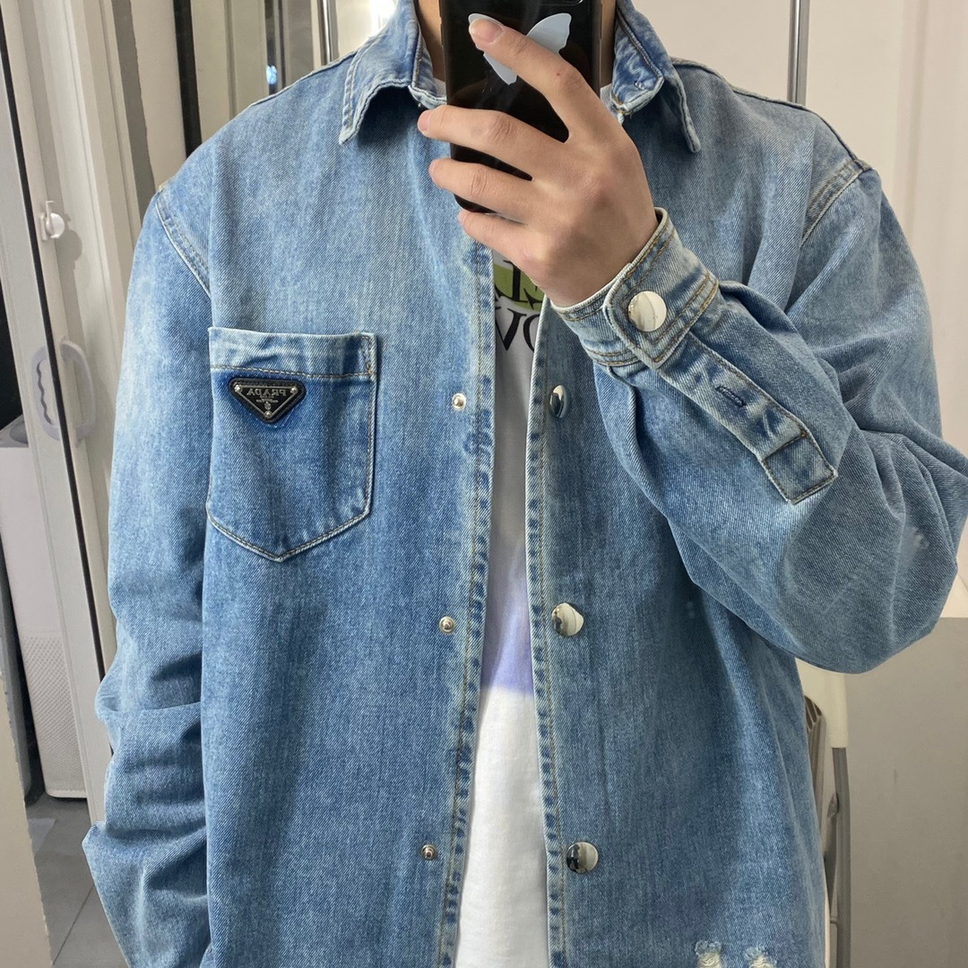  [PRADA] 프라다 오버사이즈 오가닉 데님 셔츠 GFC036_1ZAB_F0008_S_212