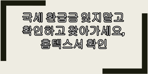  국세 환급금 잊지말고 확인하고 찾아가세요, 홈텍스서 확인