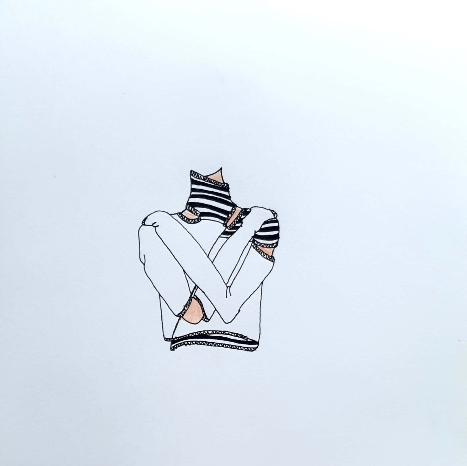  Self Hug 셀프 허그 / 일러스트 그림 드로잉 / 옷 그리기