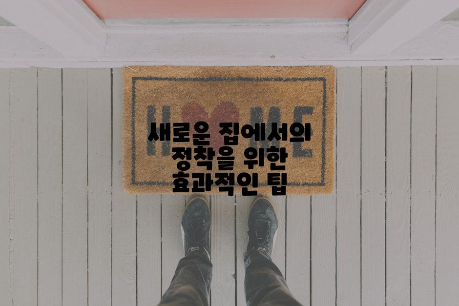 새로운 집에서의 정착을 위한 효과적인 팁