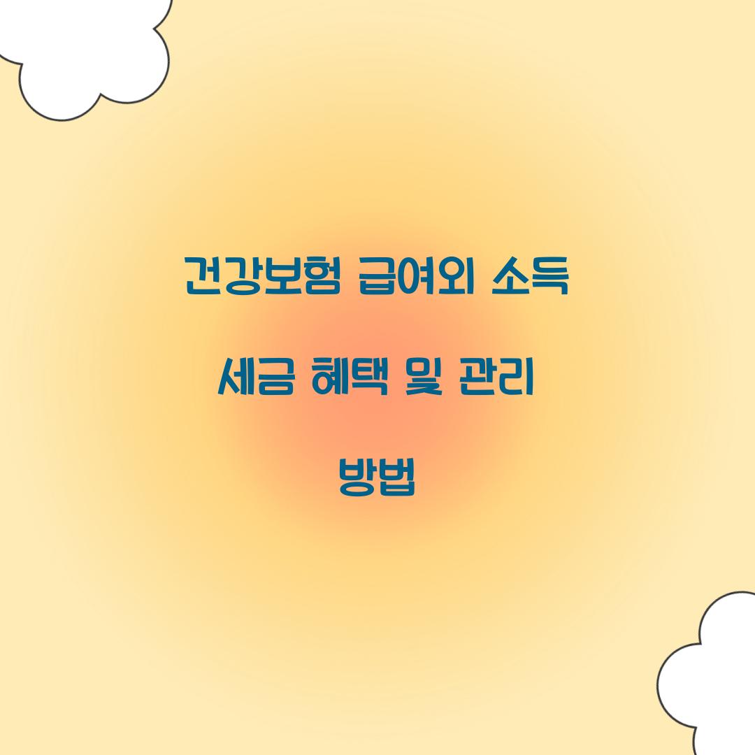 건강보험 급여외 소득