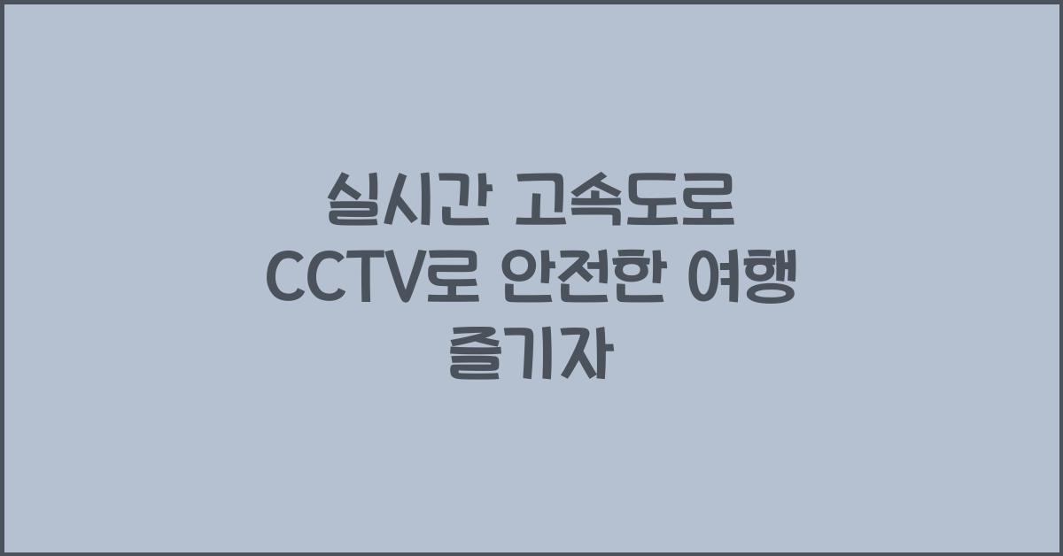 실시간 고속도로 cctv