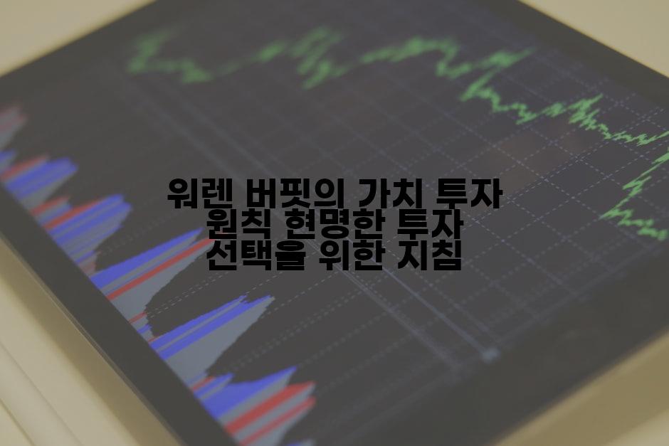 워렌 버핏의 가치 투자 원칙 현명한 투자 선택을 위한 지침