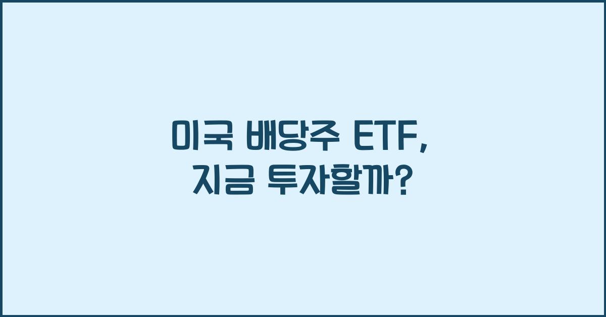 미국 배당주 etf