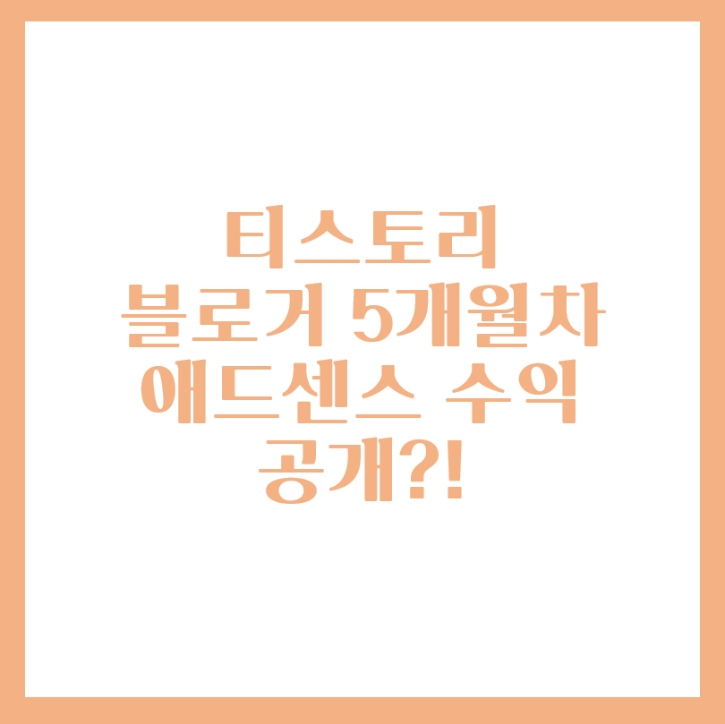  티스토리 5개월차 애드센스 현실 수익