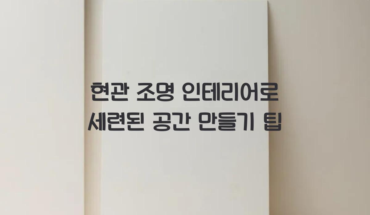 현관 조명 인테리어