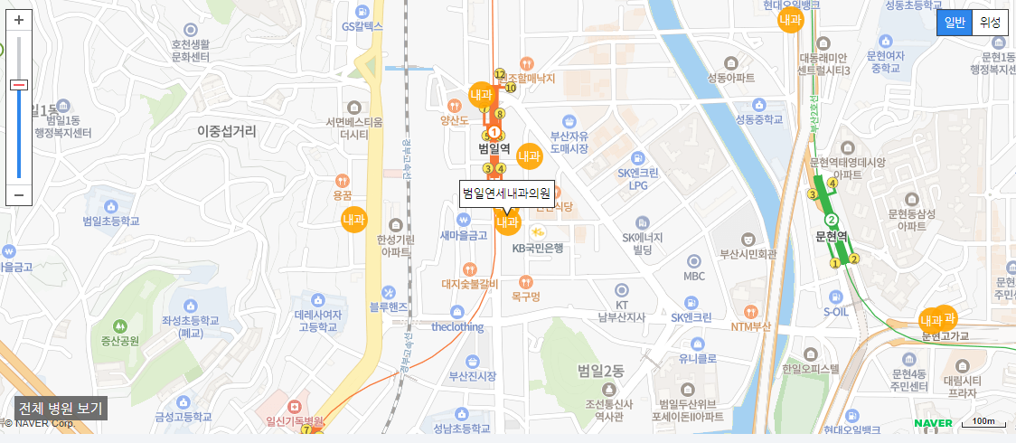 부산광역시 야간 진료 내과 병원 범일연세내과의원