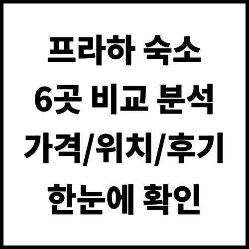 프라하 숙소 6곳 비교 분석 가격 위