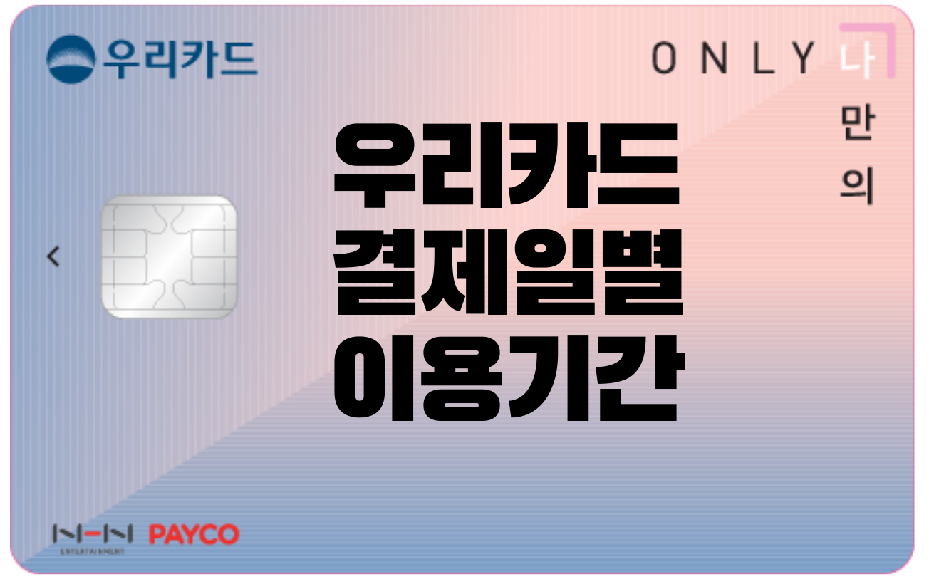  우리카드 결제일별 이용기간 , 우리카드 현금서비스 결제일 이용기간  살펴보기
