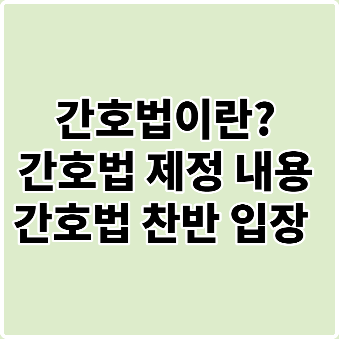 간호법-제정내용-찬반입장